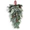 Haute Decor Snowfall Creek Holiday Chair Swag with Real Pinecones - PRELIT Battery Operated Timed LED Lights - 20 inches